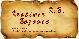 Krstimir Božović vizit kartica